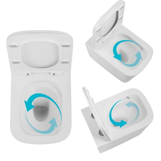 Унітаз підвісний Qtap Tern Ultra Quiet, сидіння Slim Duroplast/Soft-close/Quick relase 525x345x360 мм (QT17332303AW) - 5