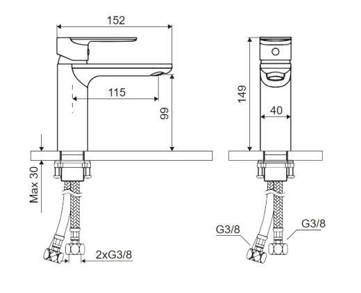 Смеситель для раковины Excellent Glad золото (ARNL.1101GL) - 2