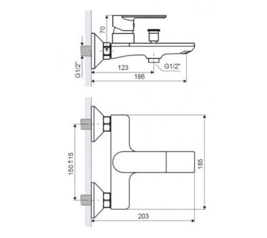 Смеситель для ванны Excellent Glad (ARNL.1105CR) - 2