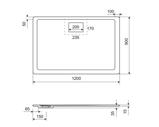 Піддон душовий композитний Excellent Lavano 1200x900 cm чорний (BREX.1103.120.090.BLN) - 4