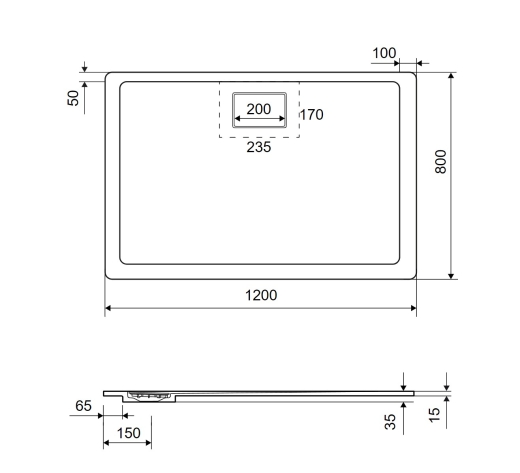 Піддон душовий композитний Excellent Lavano 1200x800 cm капучино (BREX.1103.120.080.CAN) - 3