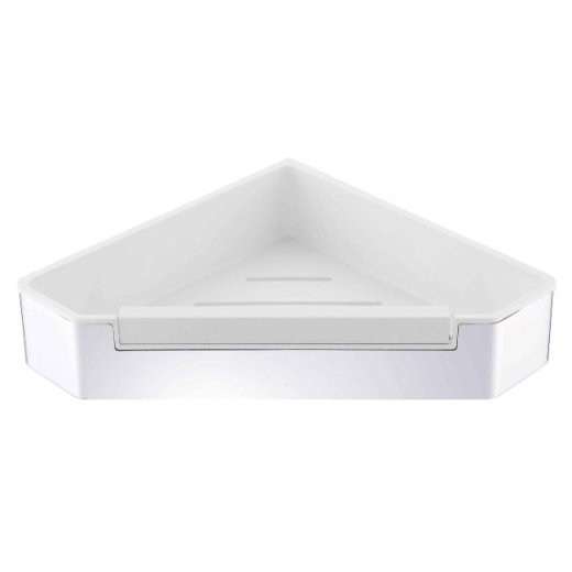 Корзина угловая Stella Dodatki 22×22×5.5 cm полированная сталь, белая пластиковая вставка (16.070) - 1