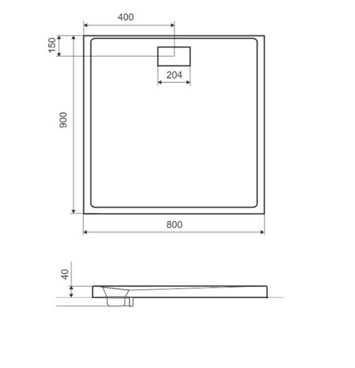 Піддон акриловий Excellent Zero 900х800 см, низький 4 см, білий (BREX.1203.080.090.WHN) - 4