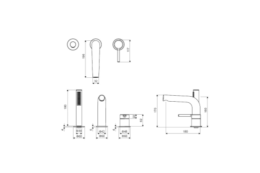 Змішувач на борт ванни Excellent PI білий мат (AREX.1234WH) - 3