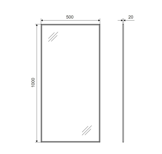 Дзеркало прямокутне 100x50 cm Excellent Kuadro чорне (DOEX.KU100.050.BL) - 5