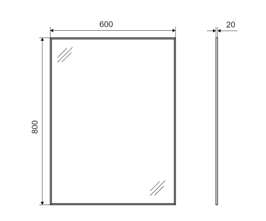Дзеркало прямокутне 80x60 cm Excellent Kuadro золоте матове (DOEX.KU080.060.GB) - 3