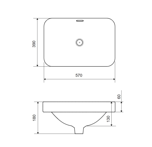 Умывальник Excellent Hasko 57x39 см (CEAC.3718.570.WH) - 4