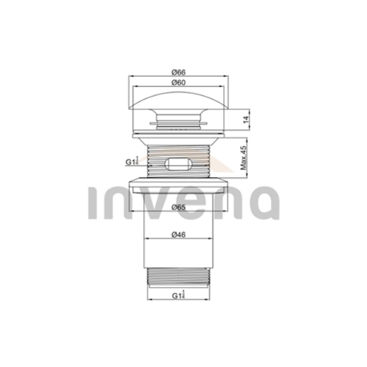 Донний клапан Invena хром SC-B1-181 - 2