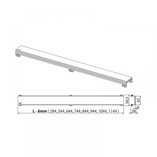 Решітка для трапу AlcaPlast GL1200 750 мм (GL1202-750) - 3