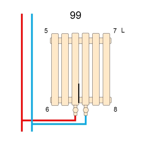 Вертикальный дизайнерский радиатор BETATHERM Blende 1800×504мм, 1950 Вт B2V 2180/09 9016M 99 - 5