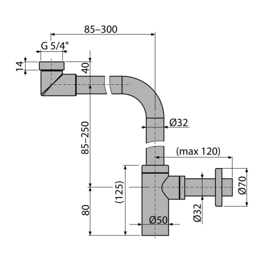 Сифон для умивальника AlcaPlast A403 - 2