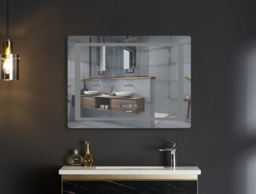 Дзеркало MIXXUS Style MR03-70x50 годинник, LED-підсвічування, антизапотівка (MI6006) - 4