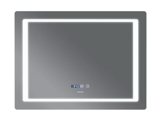 Зеркало MIXXUS Style MR03-80x60 часы, LED-подсветка, антизапотевание (MI6005) - 2