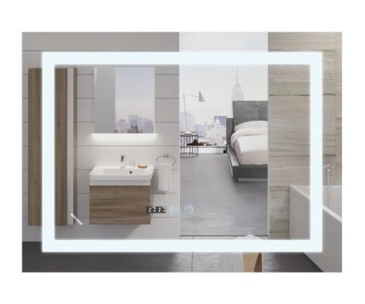 Дзеркало MIXXUS Warm MR02-100x60 годинник, LED-підсвічування, антизапотівка (MI6003) - 1
