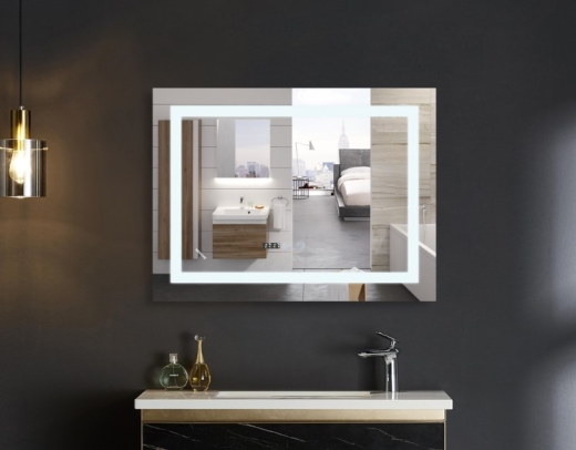 Дзеркало MIXXUS Warm MR02-100x70 годинник, LED-підсвічування, антизапотівка (MI6002) - 3