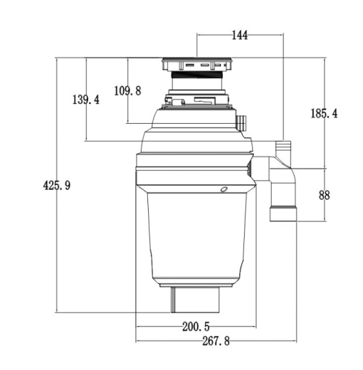 Подрібнювач харчових відходів MIXXUS GD-02-0,75 (MX1569) - 3