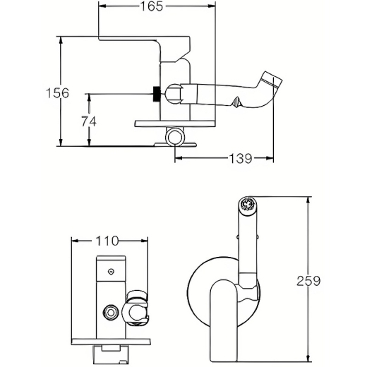 Встраиваемый смеситель для гигиенического душа Haiba Alex 002 inner (HB3978) - 4