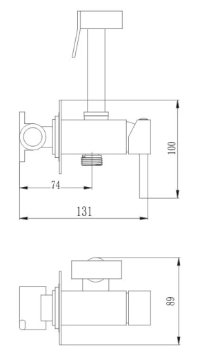 Змішувач із гігієнічним душем Haiba Kubus 002 inner (HB3950) - 5