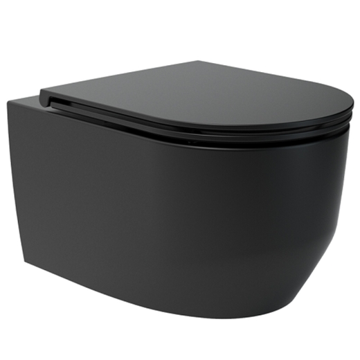 Унитаз подвесной Devit ART 3.0 3030140B безободковый с крышкой soft-close, Vortex Flush, черный мат (550984) - 1