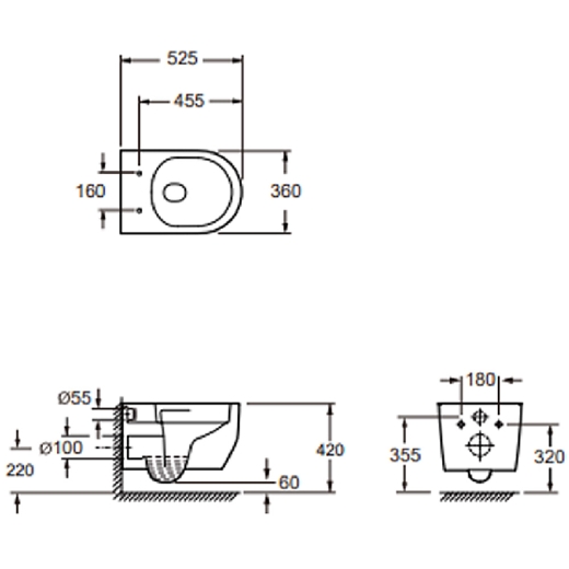 Унитаз подвесной Devit ART 3.0 3030140B безободковый с крышкой soft-close, Vortex Flush, черный мат (550984) - 2