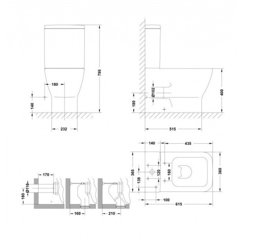 Унітаз-компакт Sanwerk Emma Square (SW0003073) - 4