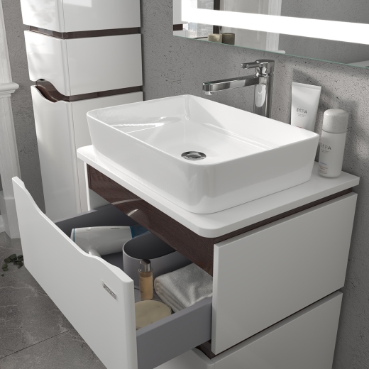 Тумба Sanwerk Alessa 60 венге с ТОП панелью и умывальником Rapid 50x35, 2F (MV0000900) - 6