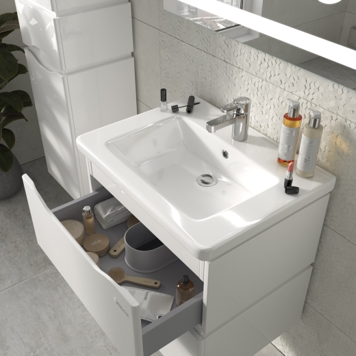 Тумба Sanwerk Alessa Air 60 білий з умивальником Space Line, 2F (MV0000870) - 8