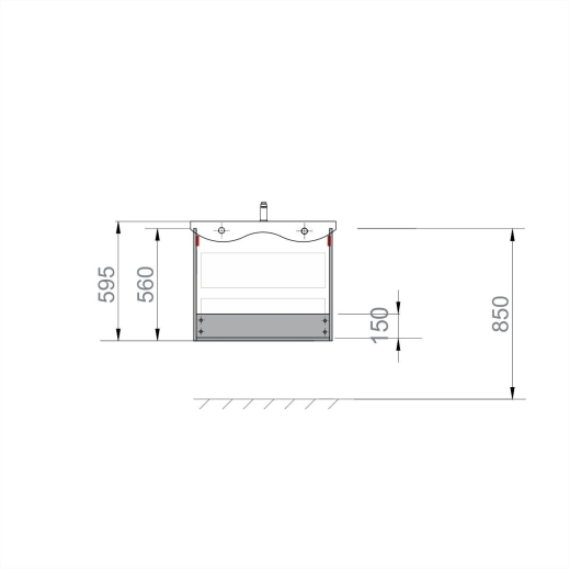 Тумба Sanwerk Alessa Air 60 венге с умывальником Space Line, 2F (MV0000876) - 8