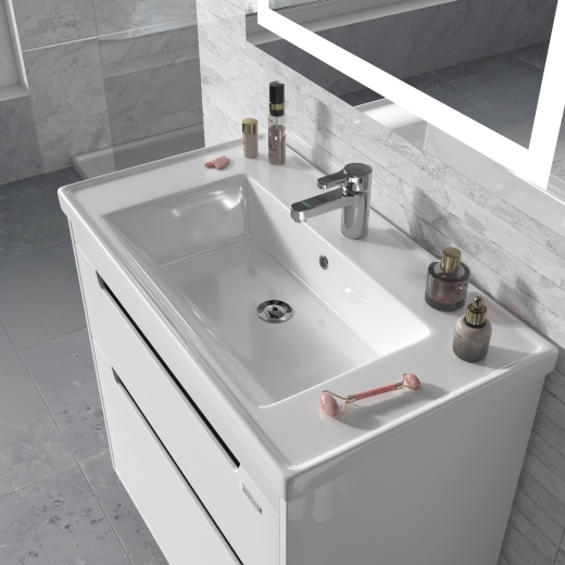 Тумба Sanwerk Greta 80 біла з умивальником New Line, 2F (MV0000885) - 3