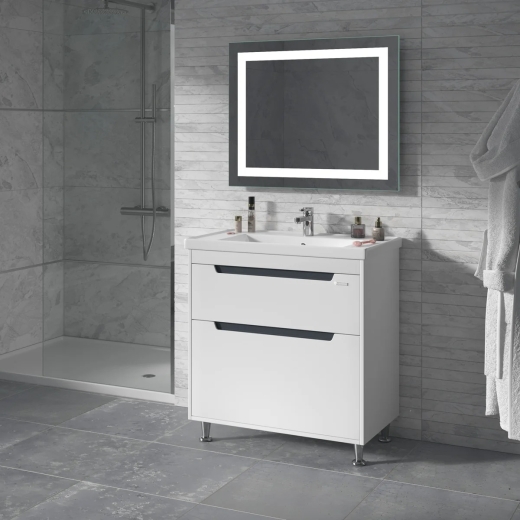 Тумба Sanwerk Greta 80 біла з умивальником New Line, 2F (MV0000885) - 5