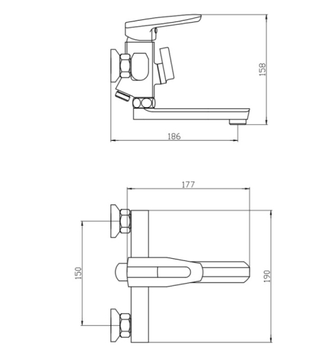 Смеситель для ванной Mixxus Pegas 009 Euro (MI6244) - 5