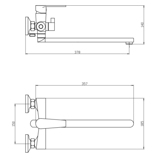 Смеситель для ванной Mixxus Rodos 006 Euro (MI6268) - 3