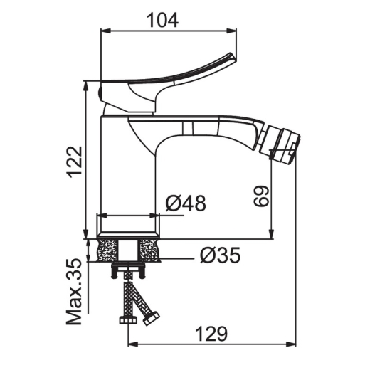 Смеситель для биде Haiba Bolero 002 (HB9576) - 7