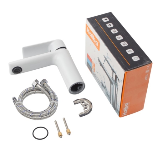 Смеситель для умывальника Haiba Alex 001 White-Chrome (HB9562) - 5