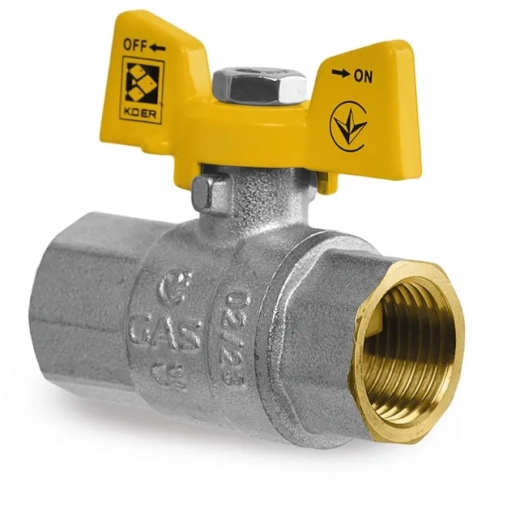 Кран шаровый Koer KG.207 - 1/2" FF ГГБ, газ (KR4958) - 1