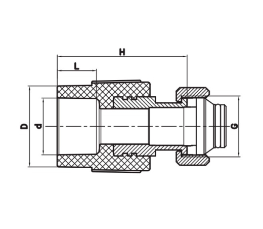 Муфта PPR з євроконусом та накидною гайкою Koer K0240.PRO White - 20x3/4 (KP3134) - 2