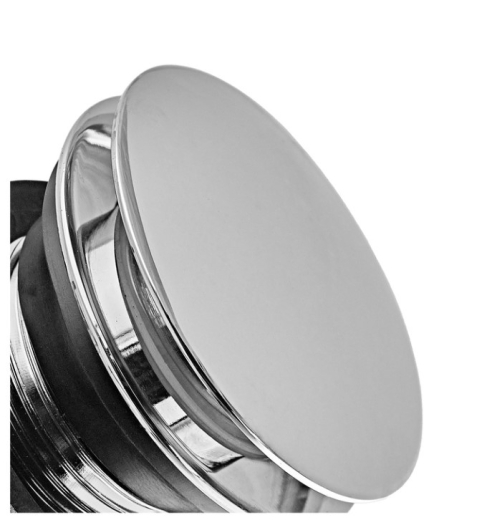 Донний клапан для ванни Koer PW-05-01 1 1/2'', кнопка, хром (KR3406) - 3