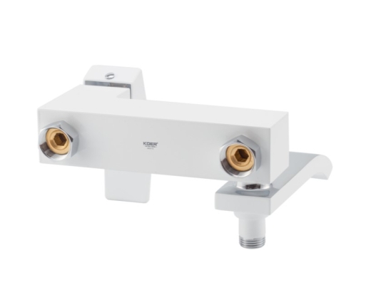 Смеситель для ванны Koer KB-41007-04 с коротким изливом, хром/белый (KR5157) - 3