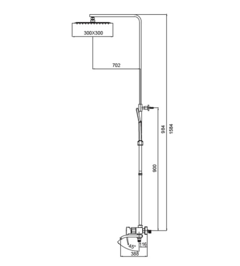 Душова система Koer KB-56007-07, 3 функції, графіт (KR5160) - 10
