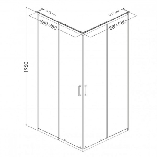 Душова кабіна EGER Vi`z new CС 95*95*195см 599-066СС/1 - 2