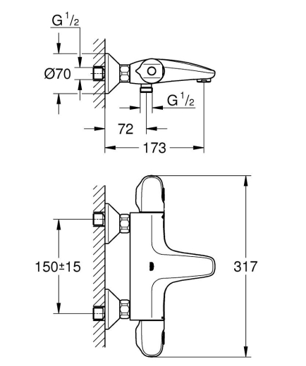 Термостат для ванны Grohe Grohtherm 1000 (348162433) - 4