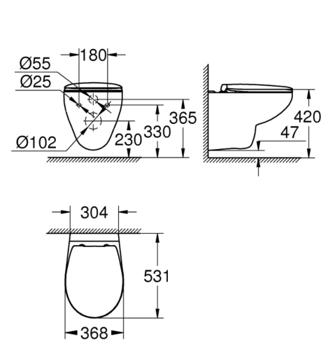 Комплект SOLIDO 5в1 Унитаз + инсталляция Grohe Rapid SL c клавишей Arena Cosmopolitan (39418000) - 7