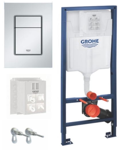 Інсталяція 3в1 для підвісного унітазу Grohe Rapid SL кнопка Skate Cosmopolitan S (39501000) - 2