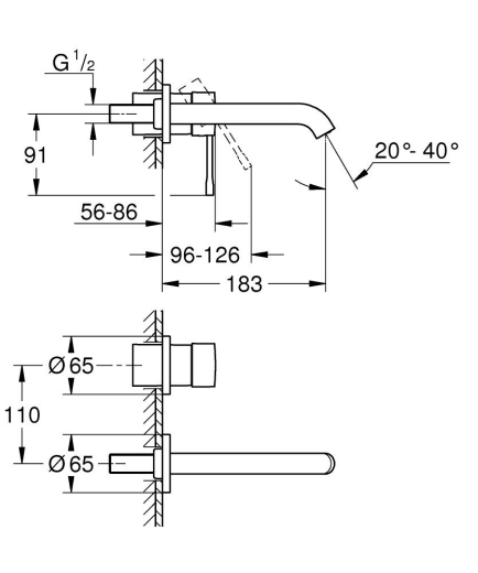 Смеситель для раковины Grohe Essence на два отверстия M-Size (29192KF1) - 4