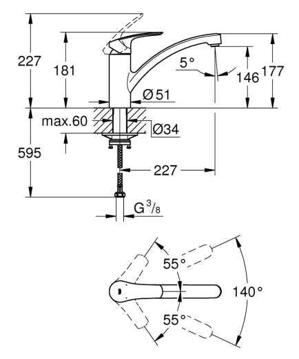 Змішувач для кухні Grohe Eurosmart (332812433) - 5