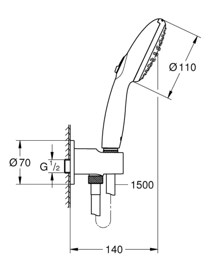 Душевой набор Grohe Tempesta 100, 2 вида струй (264062433) - 6