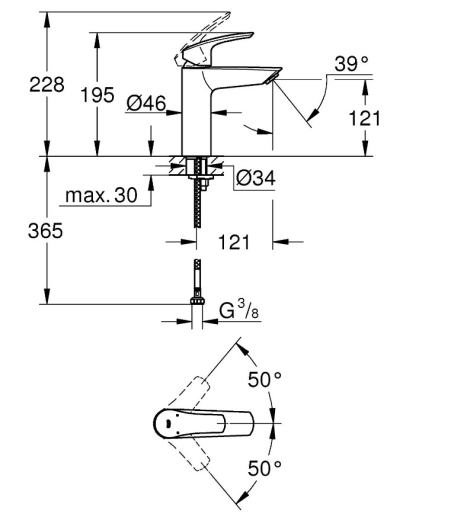 Комплект змішувачів 3в1 Grohe Eurosmart (UA123246M3) - 3