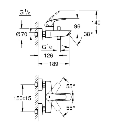 Комплект змішувачів 3в1 Grohe Eurosmart (UA123246M3) - 5