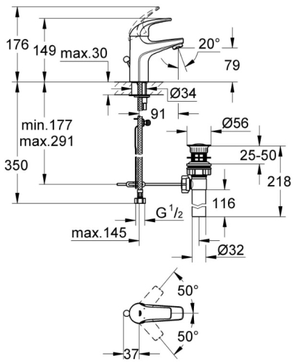 Комплект змішувачів 4в1 Grohe BauCurve (UA122218K1) - 5