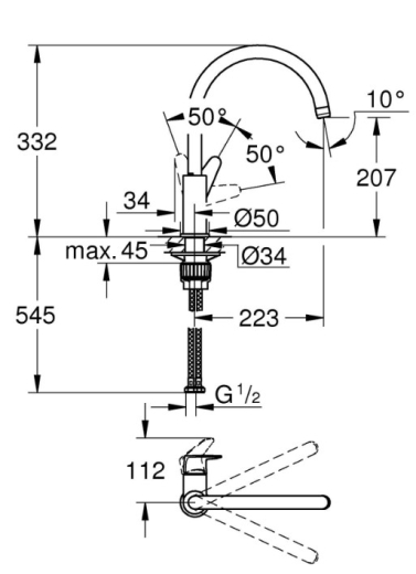 Комплект змішувачів 4в1 Grohe BauCurve (UA122218K1) - 9